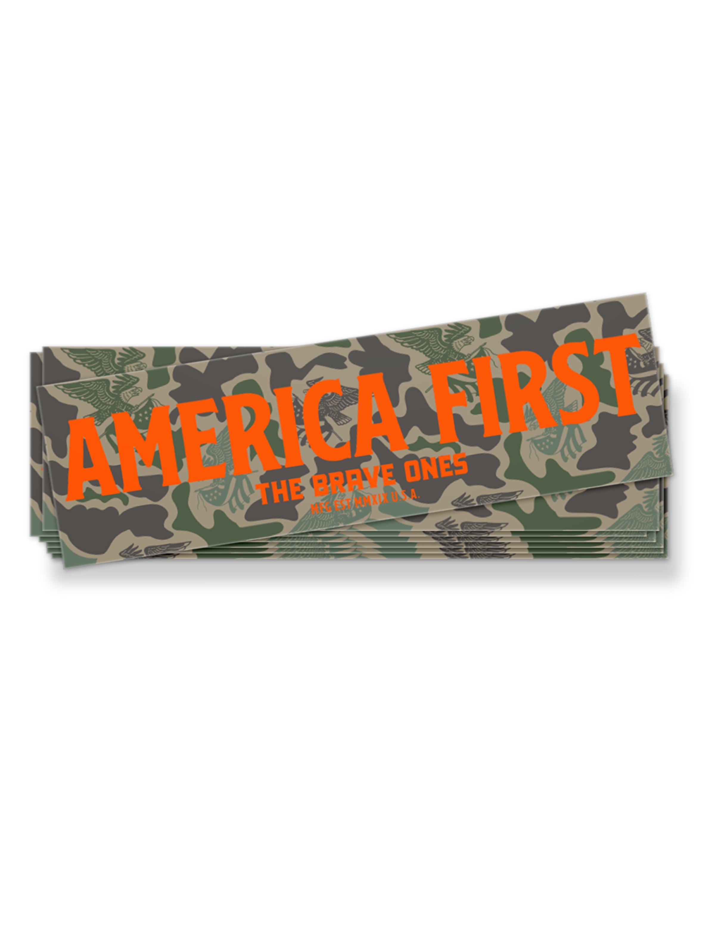 America First Camo bumper sticker